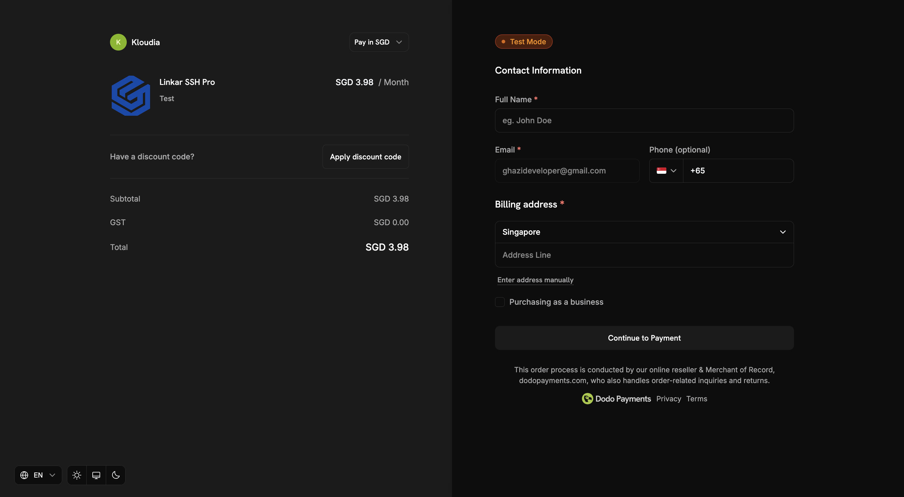 Enter Payment Details